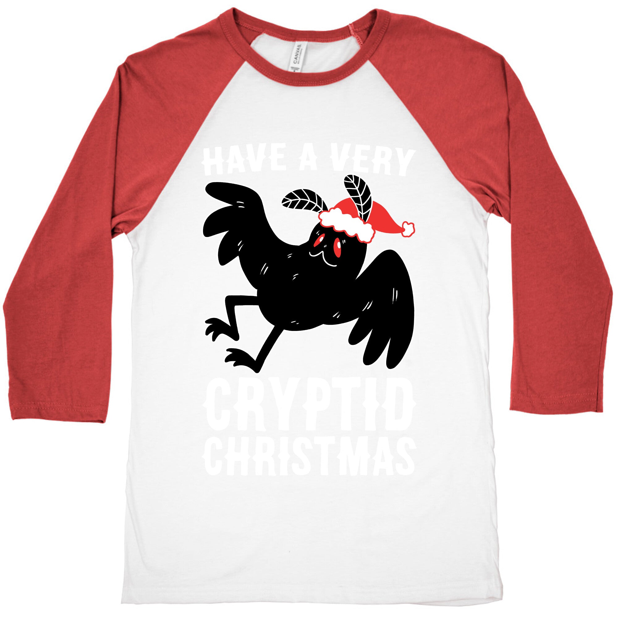 Have a Very Cryptid Christmas - Mothman Baseball Tee